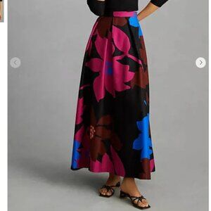 Eva Franco Pink and Blue Asymmetrical Maxi Skirt